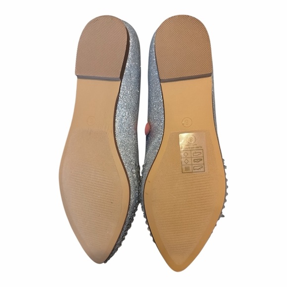 LAUREN LORRAINE KESLEY SILVER BALLET FLATS - Picture 3 of 5